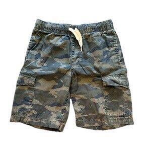 Old Navy Boys Size L (10-12) Camo Cargo Shorts, Drawstring Elastic Waist